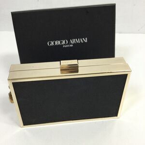 Giorgio Armani Parfums Black and Gold Hard Case Box Clutch
